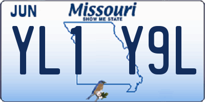 MO license plate YL1Y9L