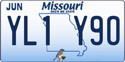 MO license plate YL1Y9O