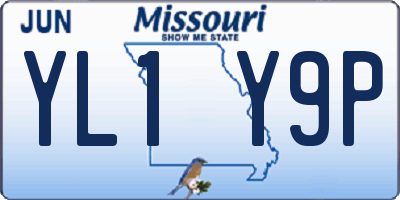MO license plate YL1Y9P