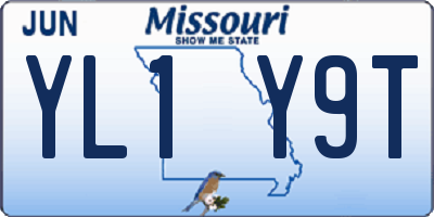 MO license plate YL1Y9T