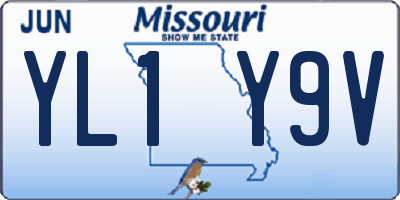 MO license plate YL1Y9V