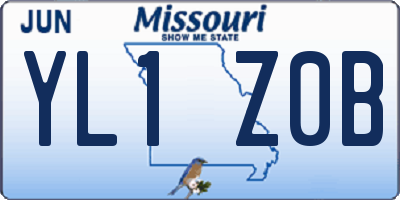 MO license plate YL1Z0B