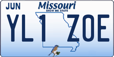 MO license plate YL1Z0E