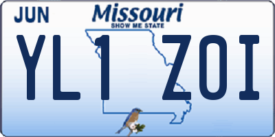 MO license plate YL1Z0I