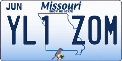 MO license plate YL1Z0M