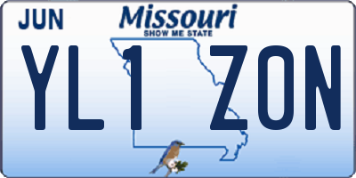 MO license plate YL1Z0N