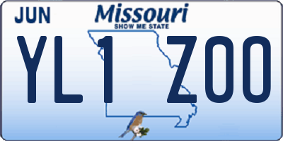 MO license plate YL1Z0O