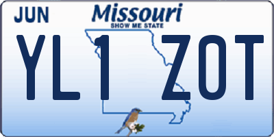 MO license plate YL1Z0T