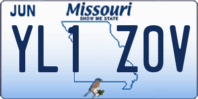 MO license plate YL1Z0V