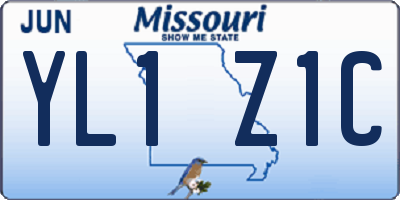 MO license plate YL1Z1C