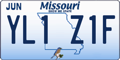 MO license plate YL1Z1F