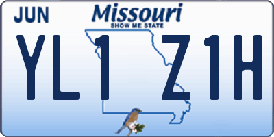 MO license plate YL1Z1H