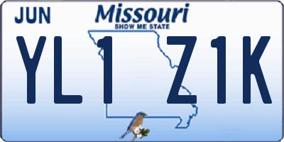 MO license plate YL1Z1K
