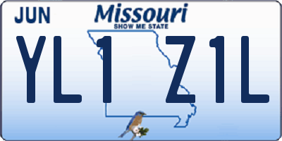 MO license plate YL1Z1L