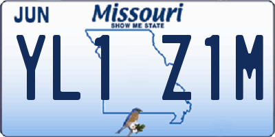 MO license plate YL1Z1M