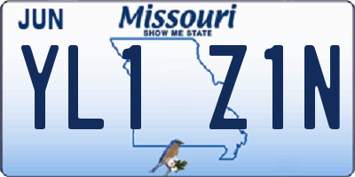 MO license plate YL1Z1N