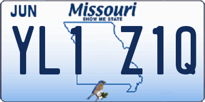 MO license plate YL1Z1Q