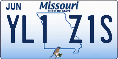 MO license plate YL1Z1S