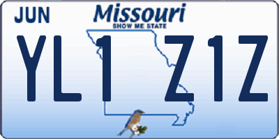 MO license plate YL1Z1Z