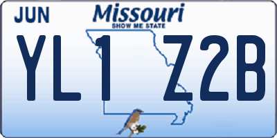 MO license plate YL1Z2B