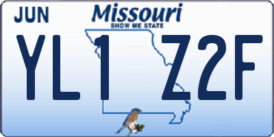 MO license plate YL1Z2F
