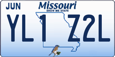 MO license plate YL1Z2L
