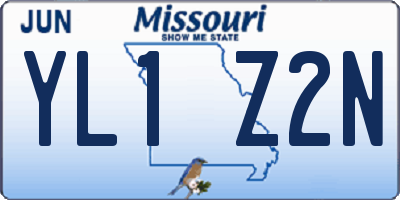 MO license plate YL1Z2N