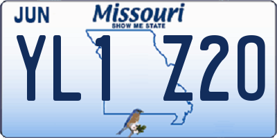 MO license plate YL1Z2O