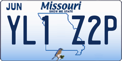 MO license plate YL1Z2P