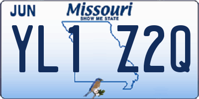 MO license plate YL1Z2Q