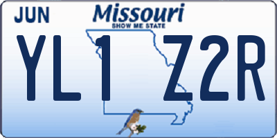 MO license plate YL1Z2R
