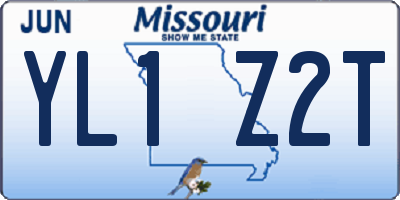 MO license plate YL1Z2T