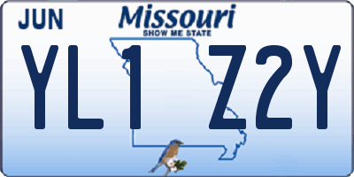 MO license plate YL1Z2Y