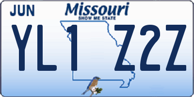 MO license plate YL1Z2Z
