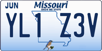 MO license plate YL1Z3V