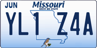 MO license plate YL1Z4A
