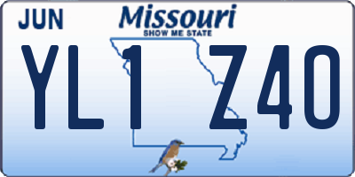 MO license plate YL1Z4O