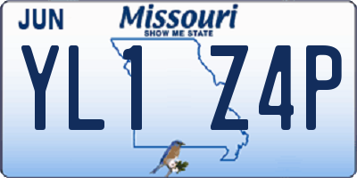 MO license plate YL1Z4P