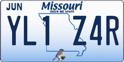 MO license plate YL1Z4R