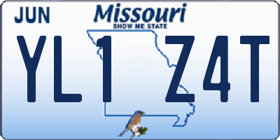 MO license plate YL1Z4T