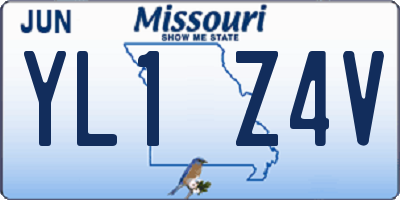 MO license plate YL1Z4V