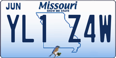 MO license plate YL1Z4W