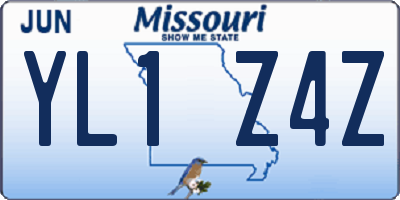 MO license plate YL1Z4Z