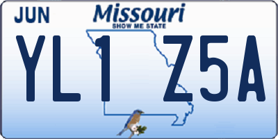 MO license plate YL1Z5A