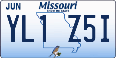 MO license plate YL1Z5I
