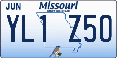 MO license plate YL1Z5O