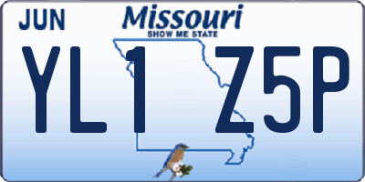 MO license plate YL1Z5P