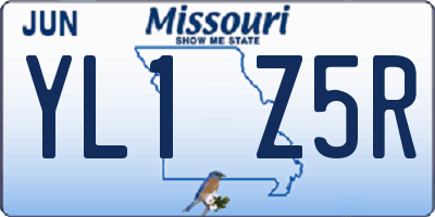 MO license plate YL1Z5R