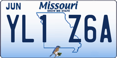 MO license plate YL1Z6A