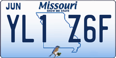 MO license plate YL1Z6F